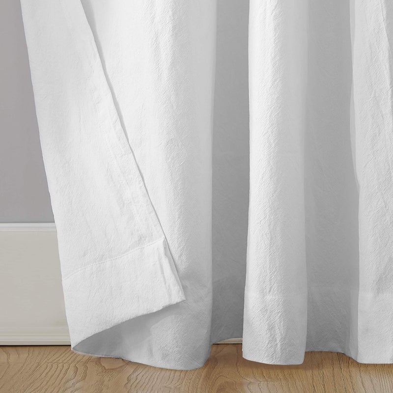 Archaeo Washed Cotton Twist Tab Curtain, 52" x 84", White - Image 4